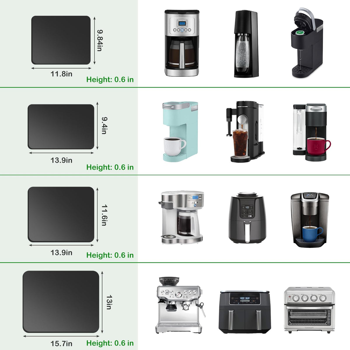 Appliance Slider 360° Rolling Tray for Countertop Coffee Maker Mat