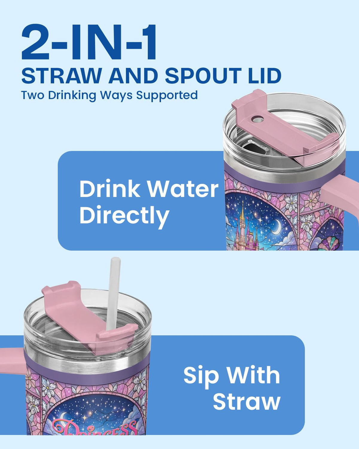 Princess Magical Fairy 40 oz Tumbler with Handle