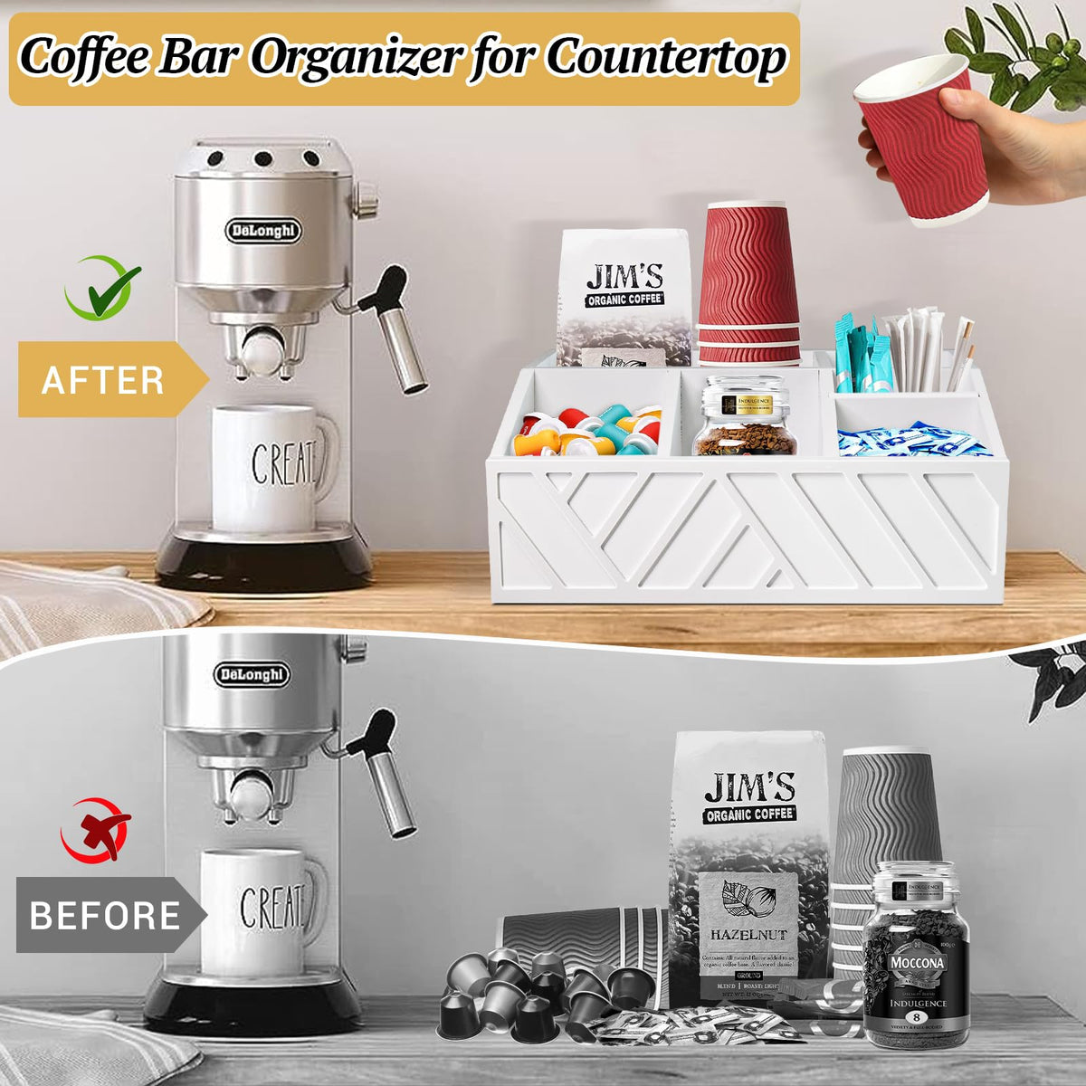 Coffee Station Organizer for Counter (23.52 Ounce)
