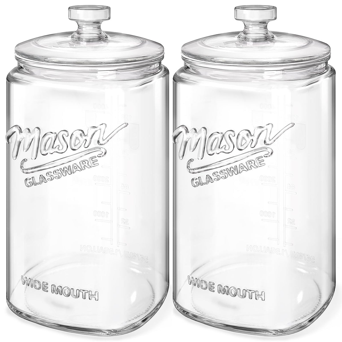 Glass Cookie Jars with Lids Airtight (2 Count)