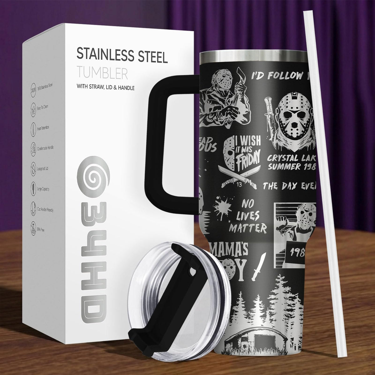 Movie Lover Horror Characters 40 oz Tumbler with Handle