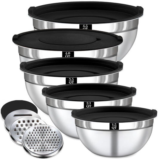 8PCS Mixing Bowls with Lids Set (5 Count)