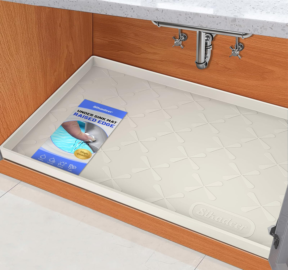 Waterproof Under Sink Mat 31" x 19" Silicone Mat Cabinet Protector