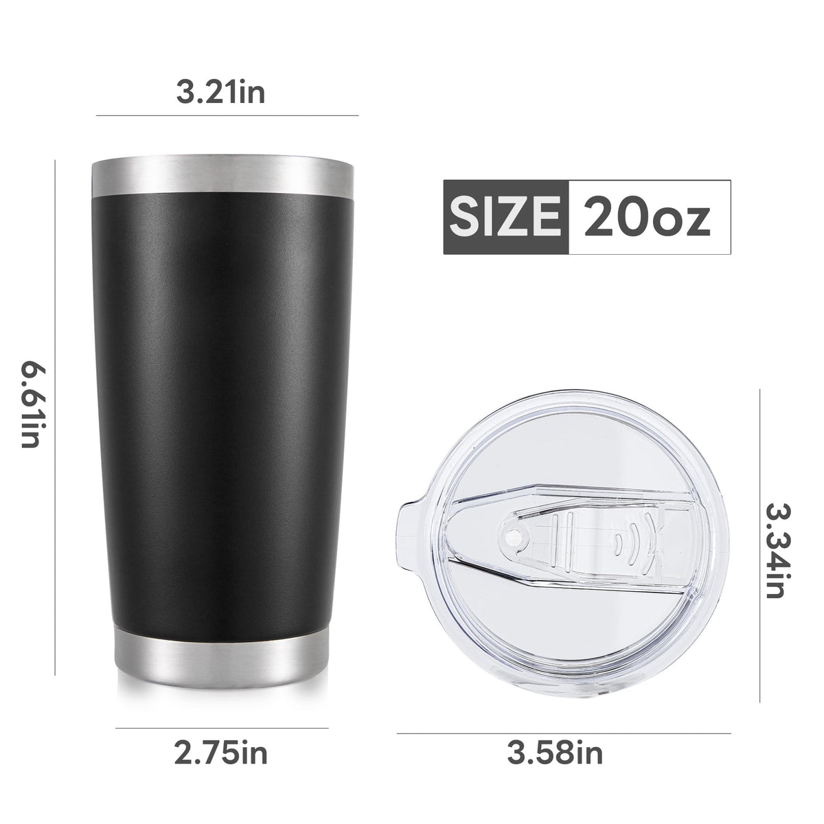 20 oz Tumbler with Lid Stainless Steel Insulated Tumblers Cups Travel Mug
