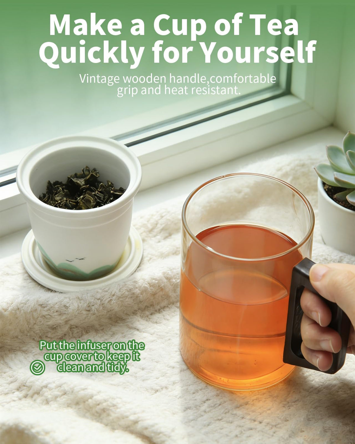 Tea Mug with Infuser and Lid for Loose Leaf Tea