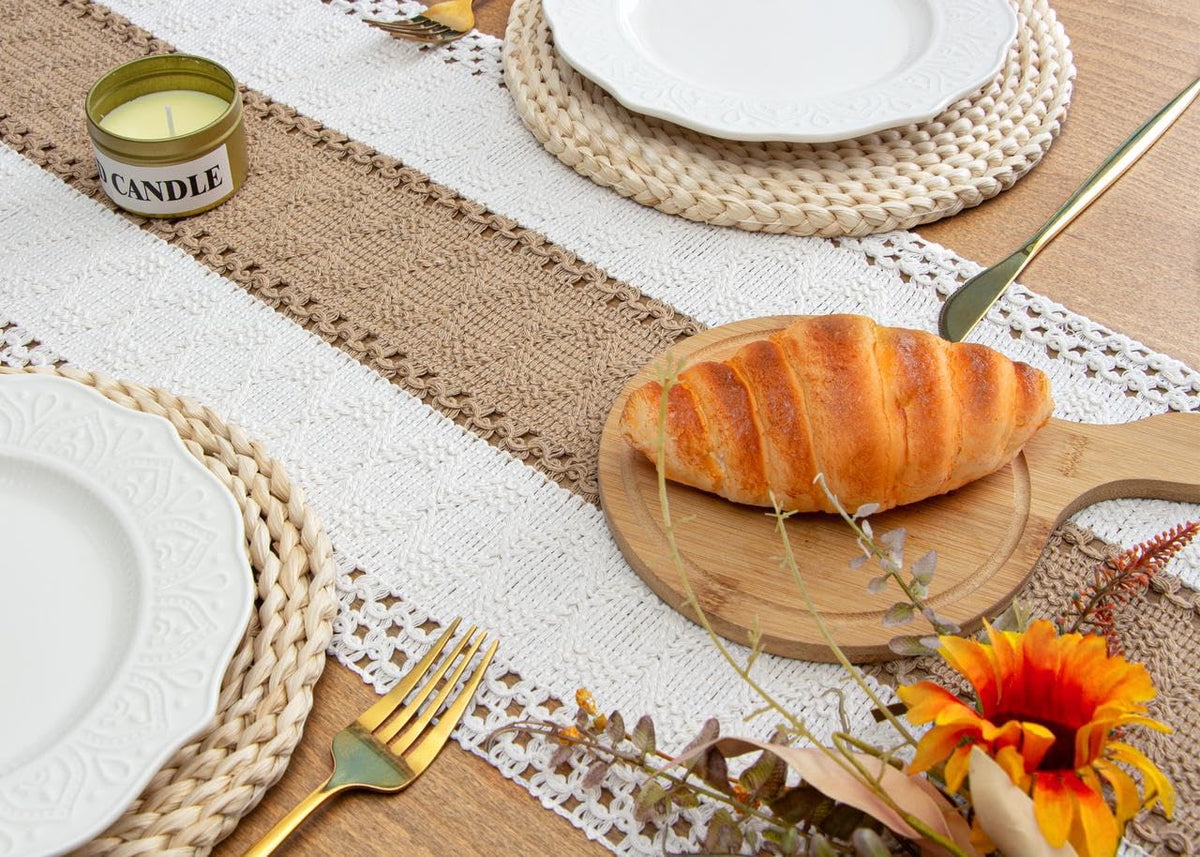 Boho Table Runner for Fall Home Decor 12x72 Farmhouse Woven Runner (6 Foot)