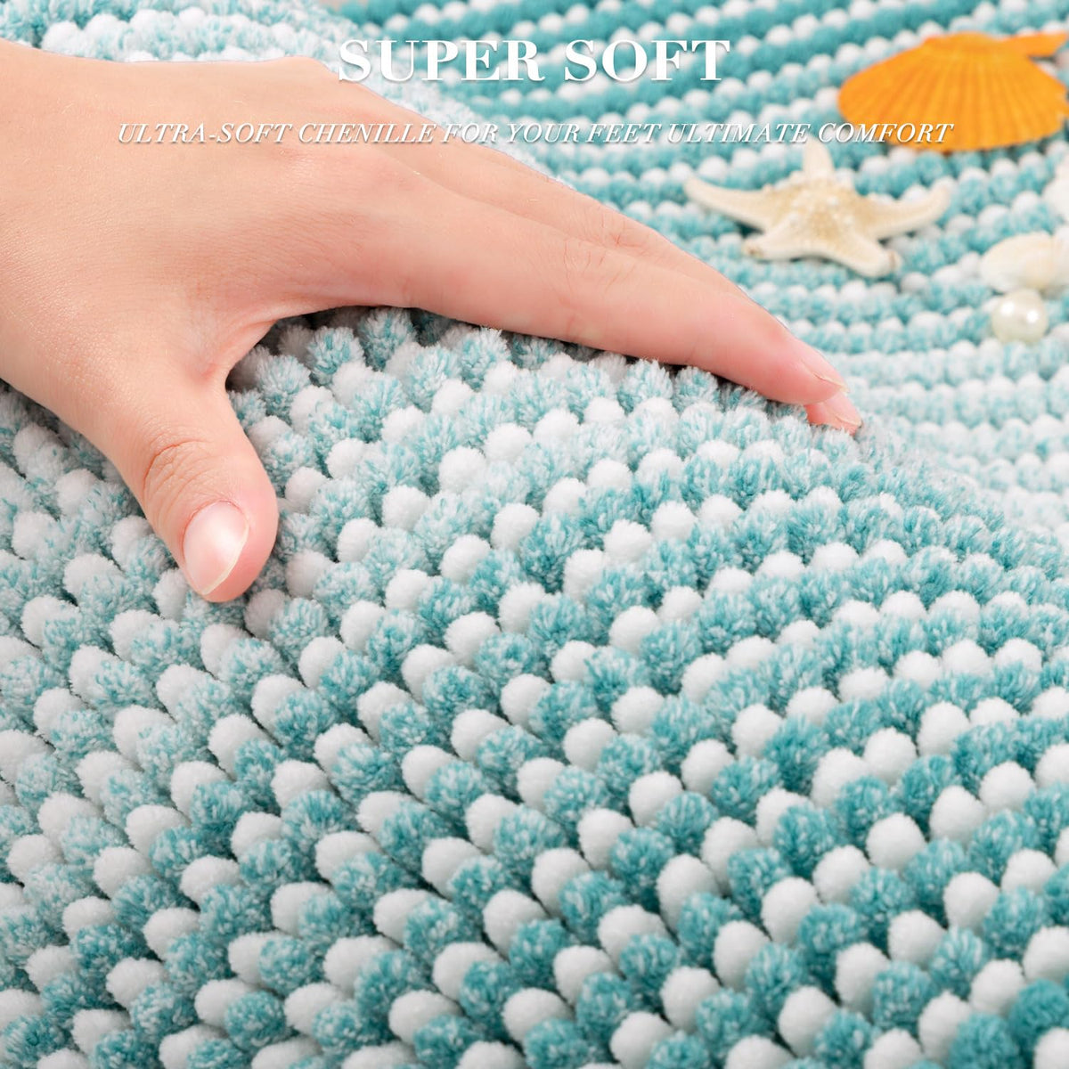 Large Chenille Bathroom Rugs (10.14 Sq Ft)