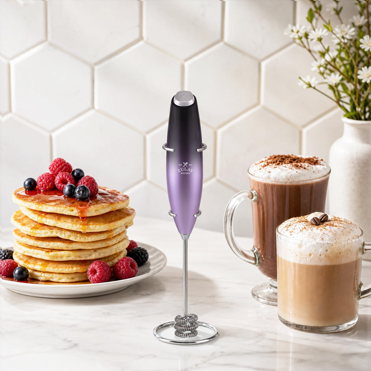 Powerful Milk Frother Wand With Duracell Batteries