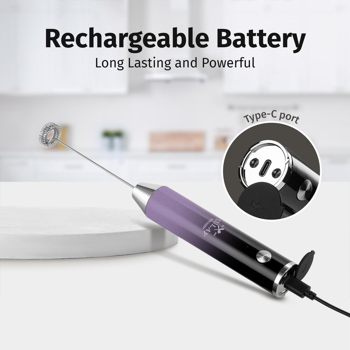 Rechargeable Milk Frother Handheld