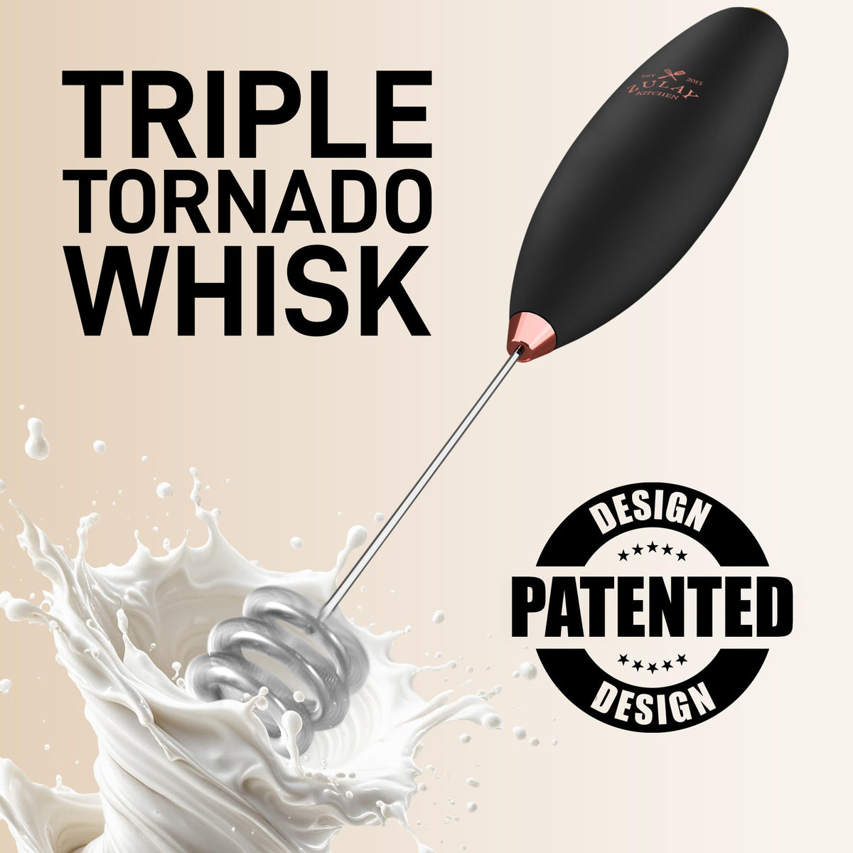 Powerful Milk Frother Wand With Duracell Batteries