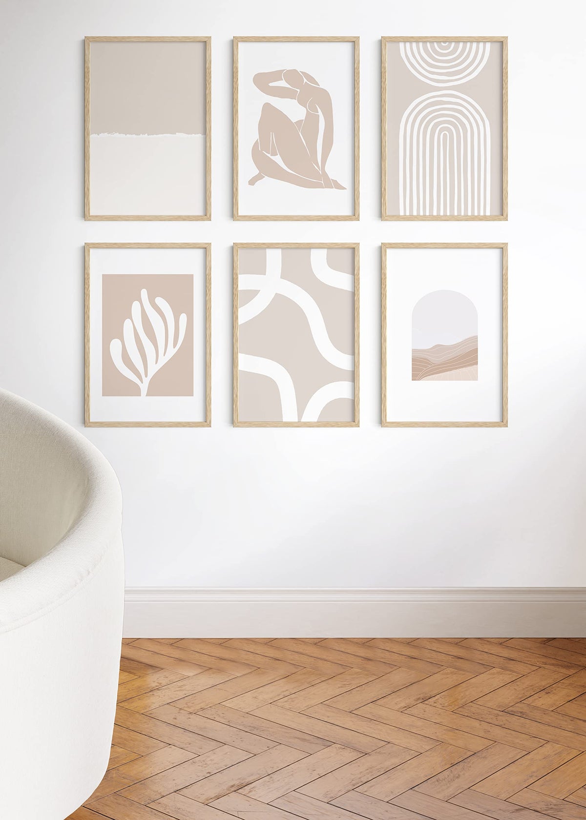 20x30 Natural Oak Wood Picture Frames Set of 25