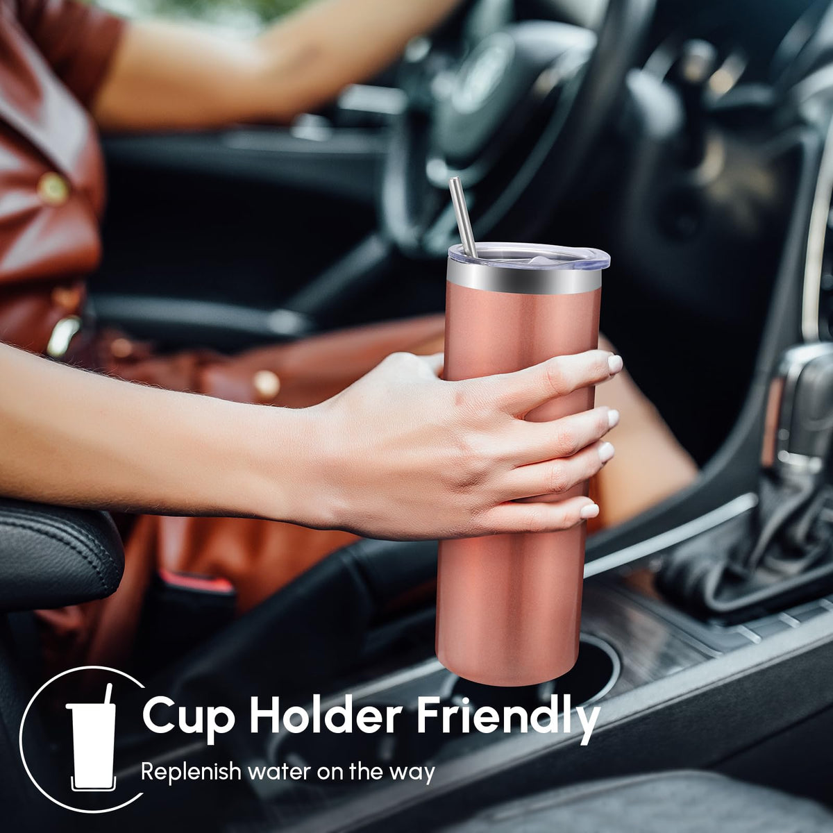 12 Pack Skinny Tumblers with Lid and Straw