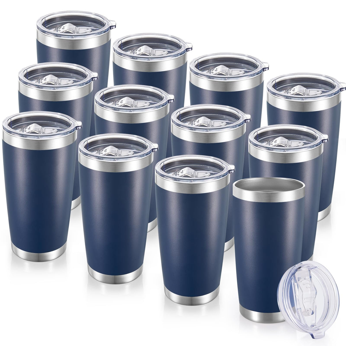 20 oz Tumblers Bulk Stainless Steel Tumbler with Lid (12 Count)
