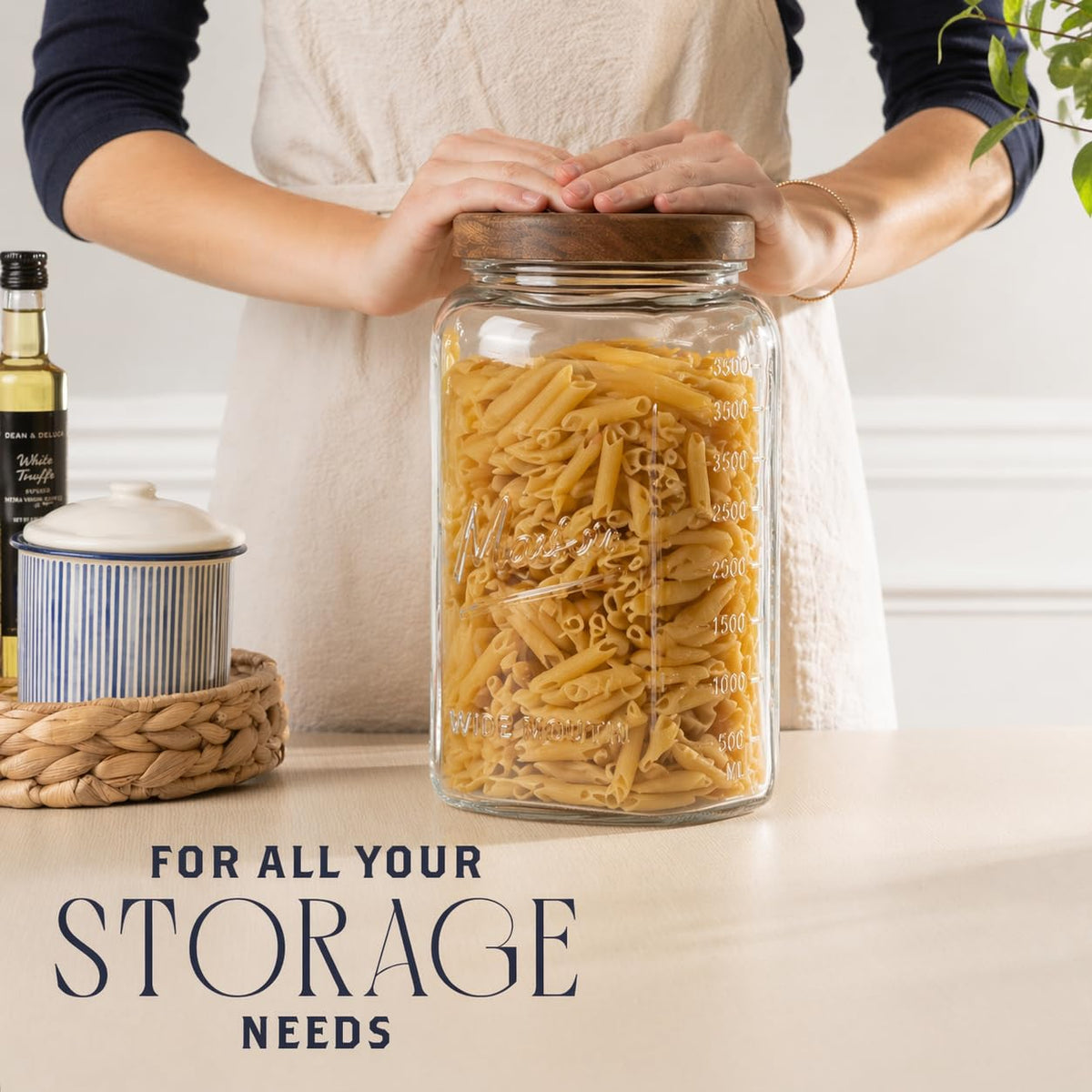 1 Gallon Glass Jars with Wooden Lids