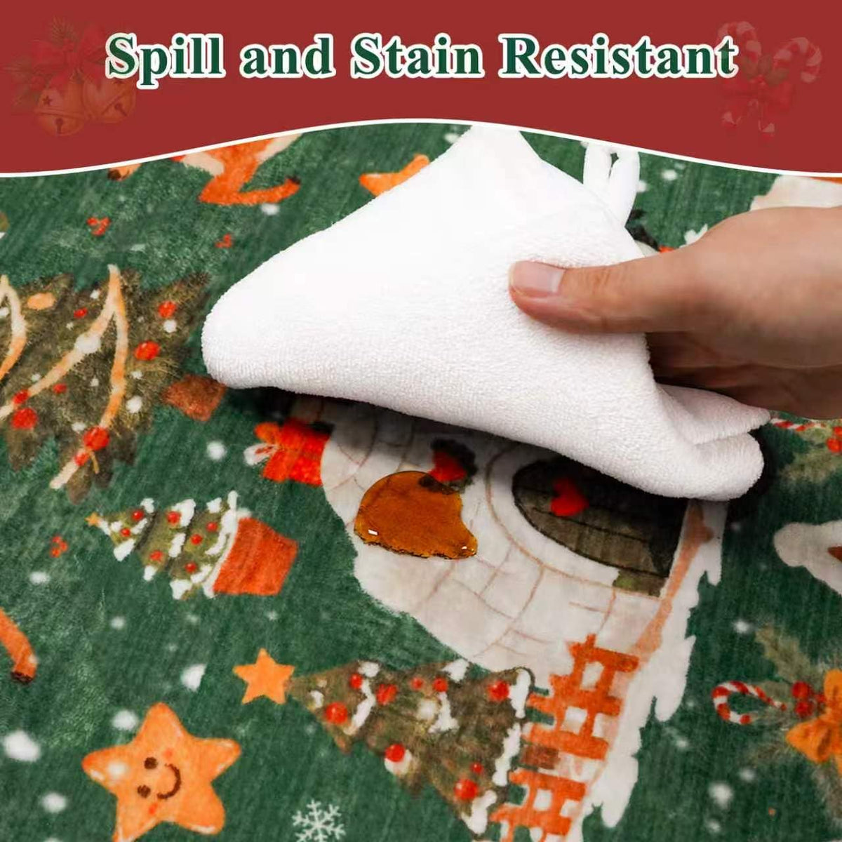 Washable Christmas Rug Runner 2x6