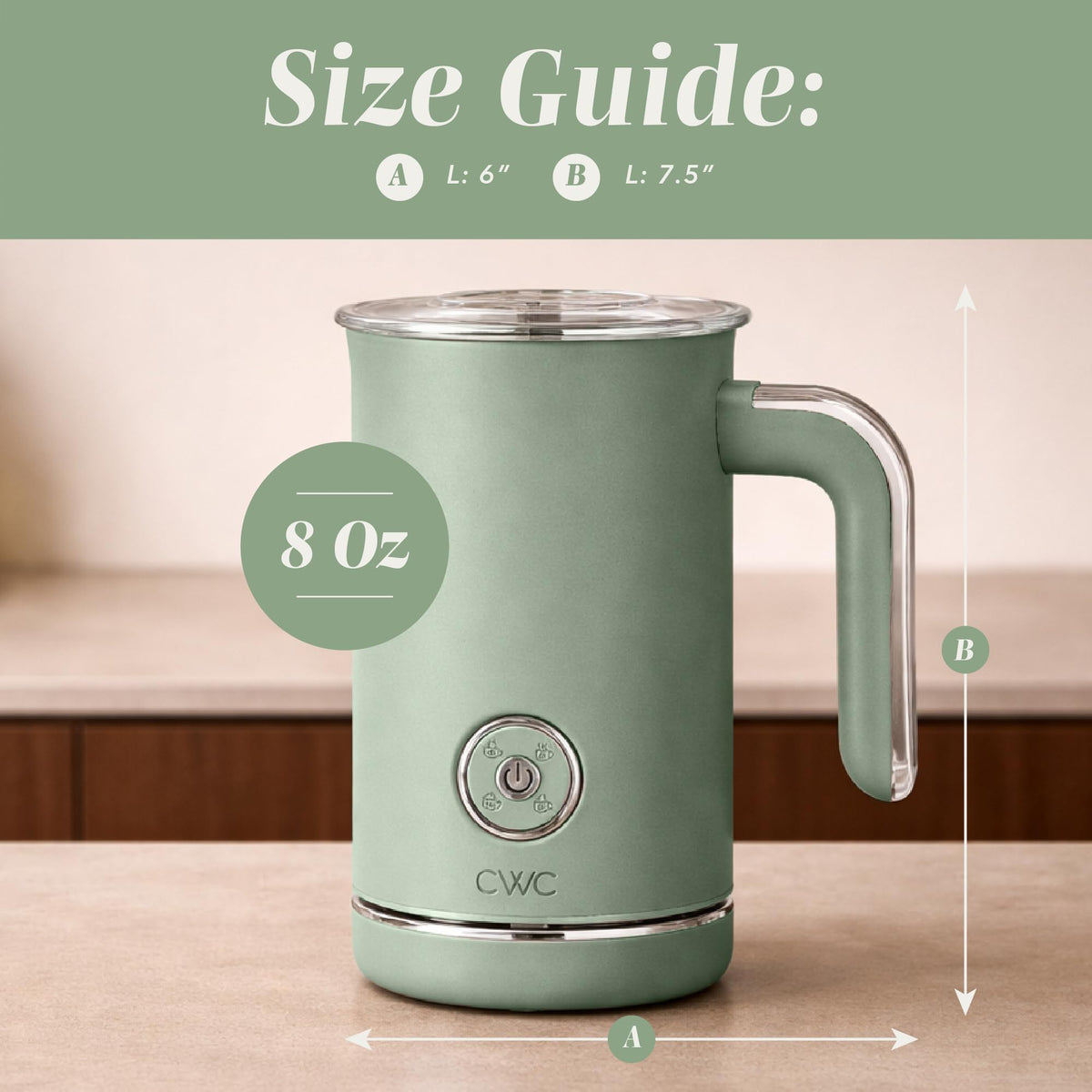 4-in-1 Electric Milk Steamer and Frother - 2-Minute Heating and Frothing, Hot and Cold Foam Maker for Coffee, Latte, Cappuccino, Macchiato, Milk Warmer, Auto Shut Off, Sage