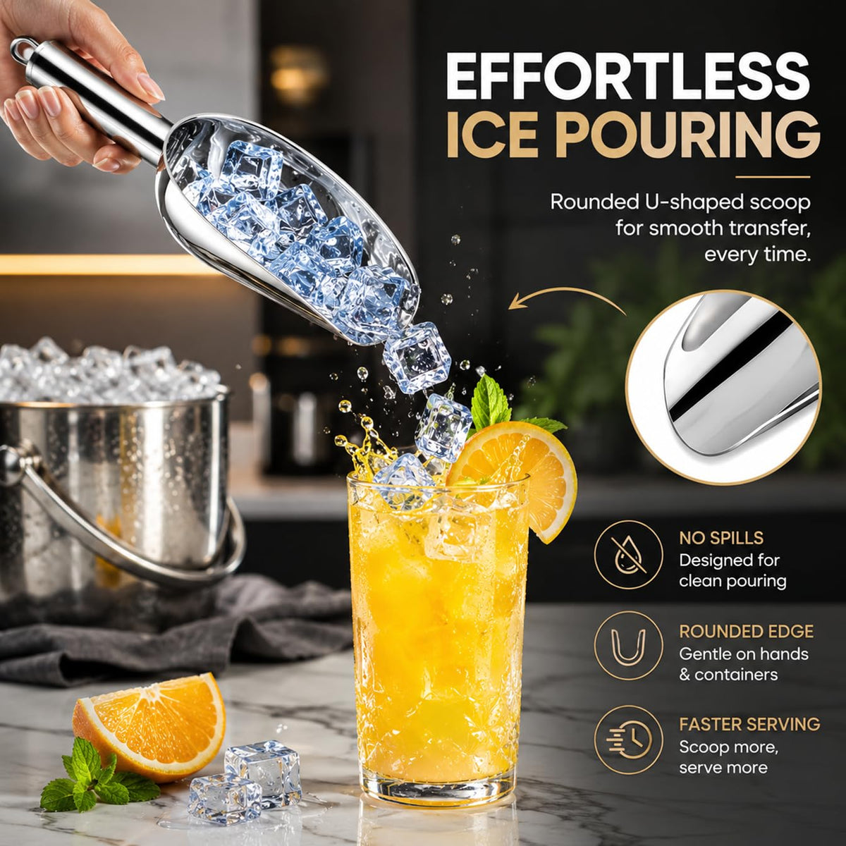 Stainless Steel Scoop for ice