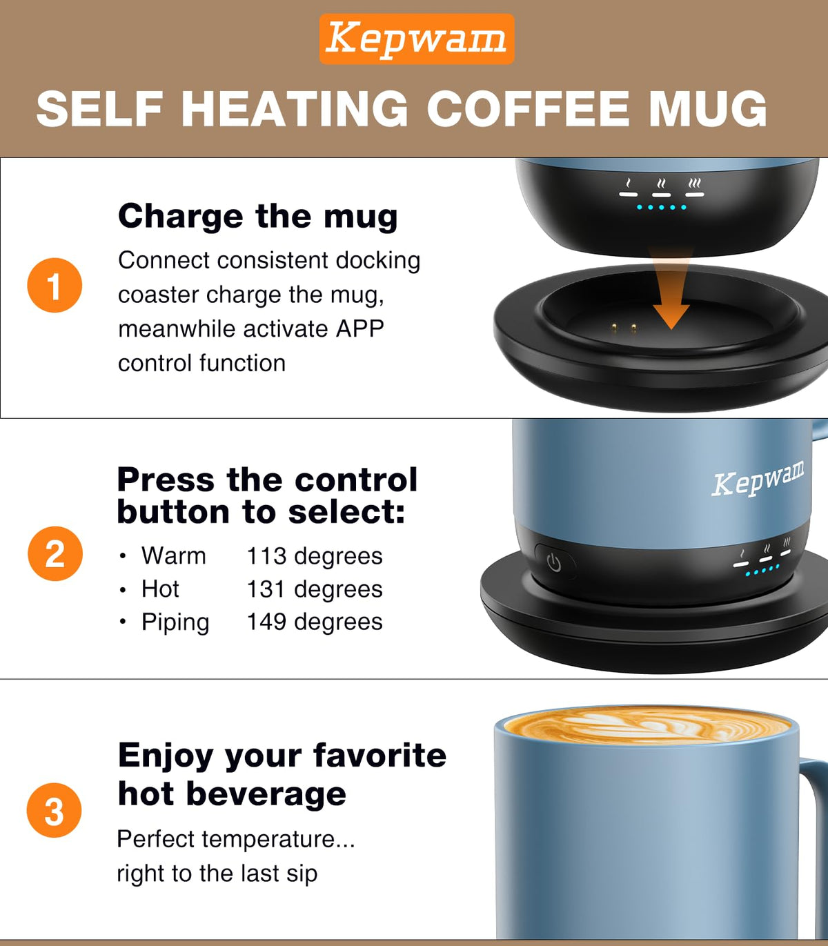 Self Heating Coffee Mug T1