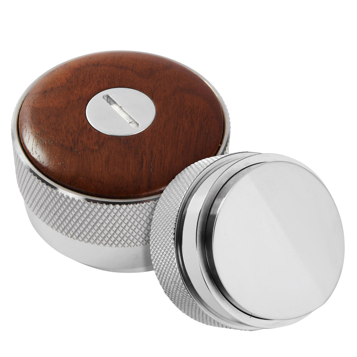 51mm distributor called Adjustable Depth espresso leveler Compatible with 51MM Machine Accessories The coffee leveler Made of Stainless Steel and Walnut wood
