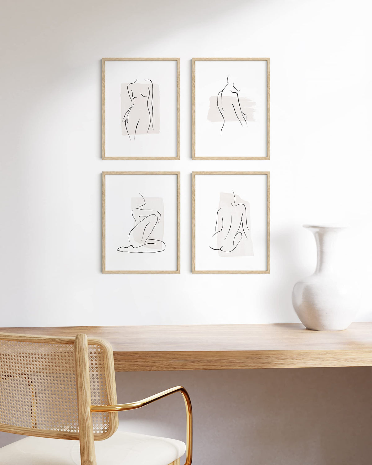 12x16in Beige Oak Wood 4 (4 count)