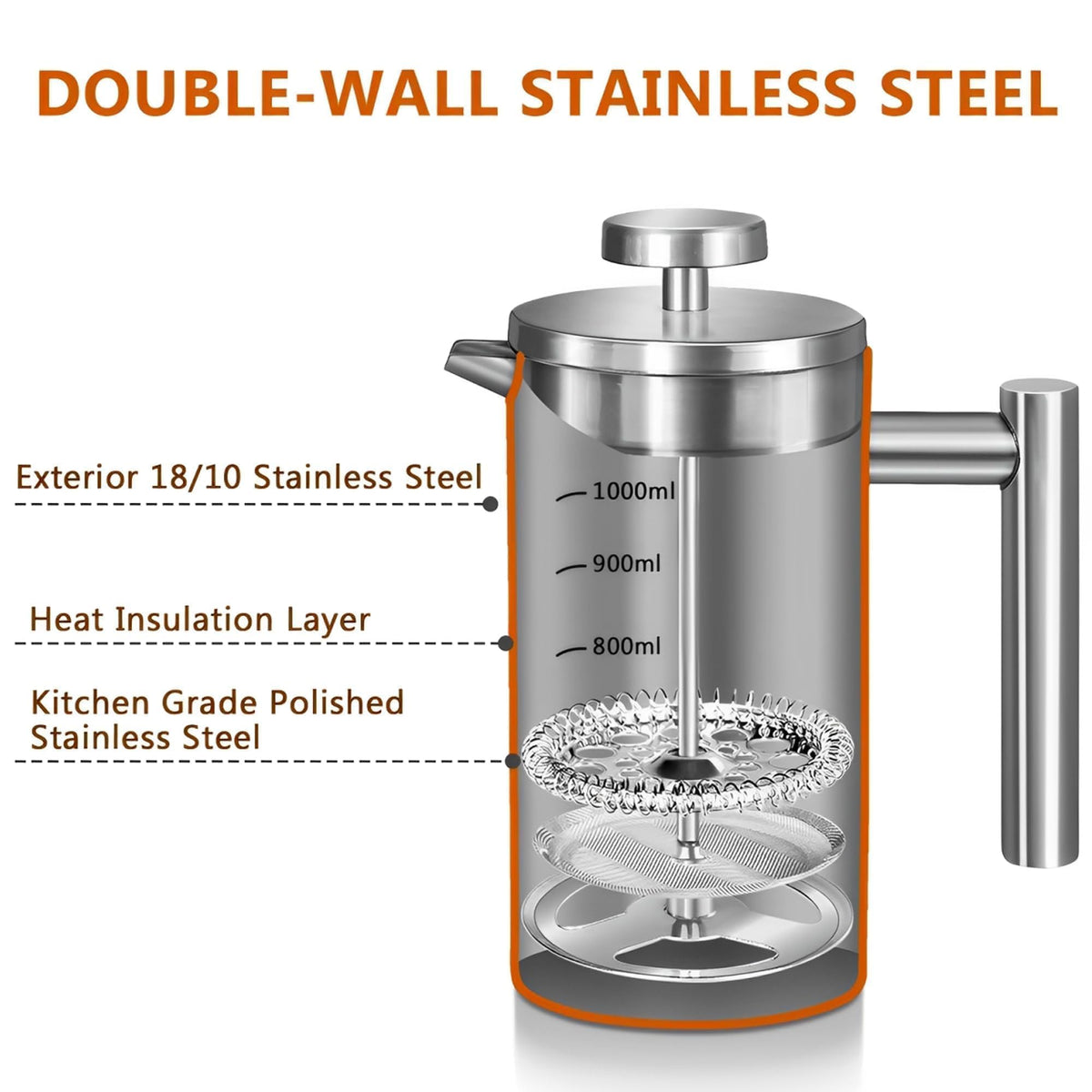Large French Press Coffee Maker 50oz