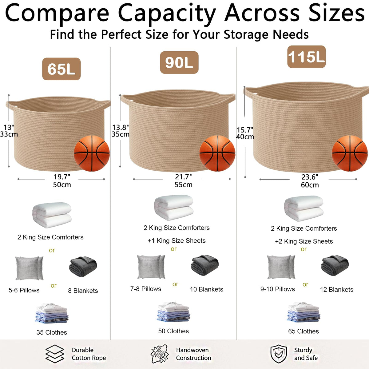 90L Extra Large Blanket Basket