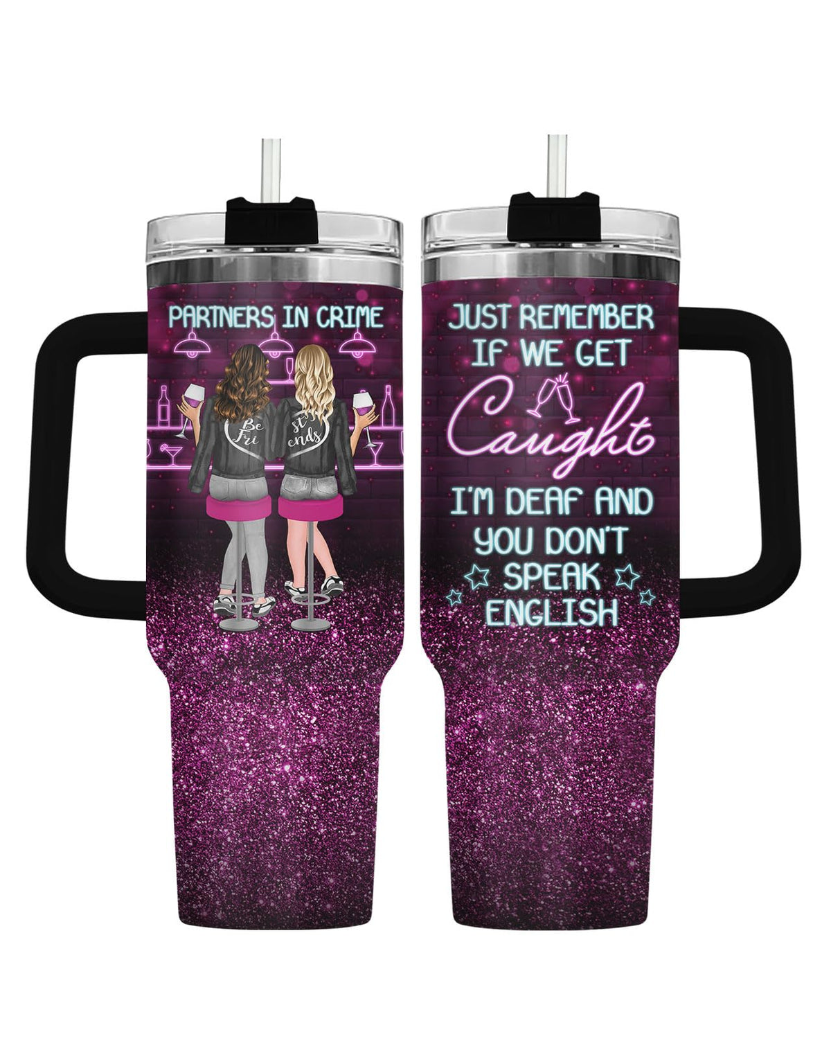 Partners Crime Bestie 40 oz Tumbler with Handle