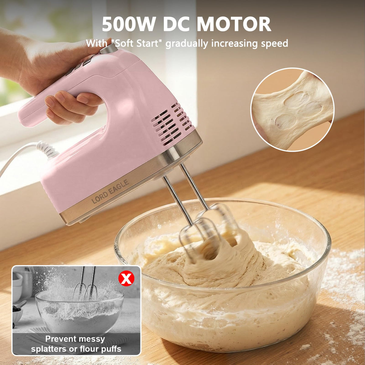 9 Speed Digital Hand Mixer Electric Handheld
