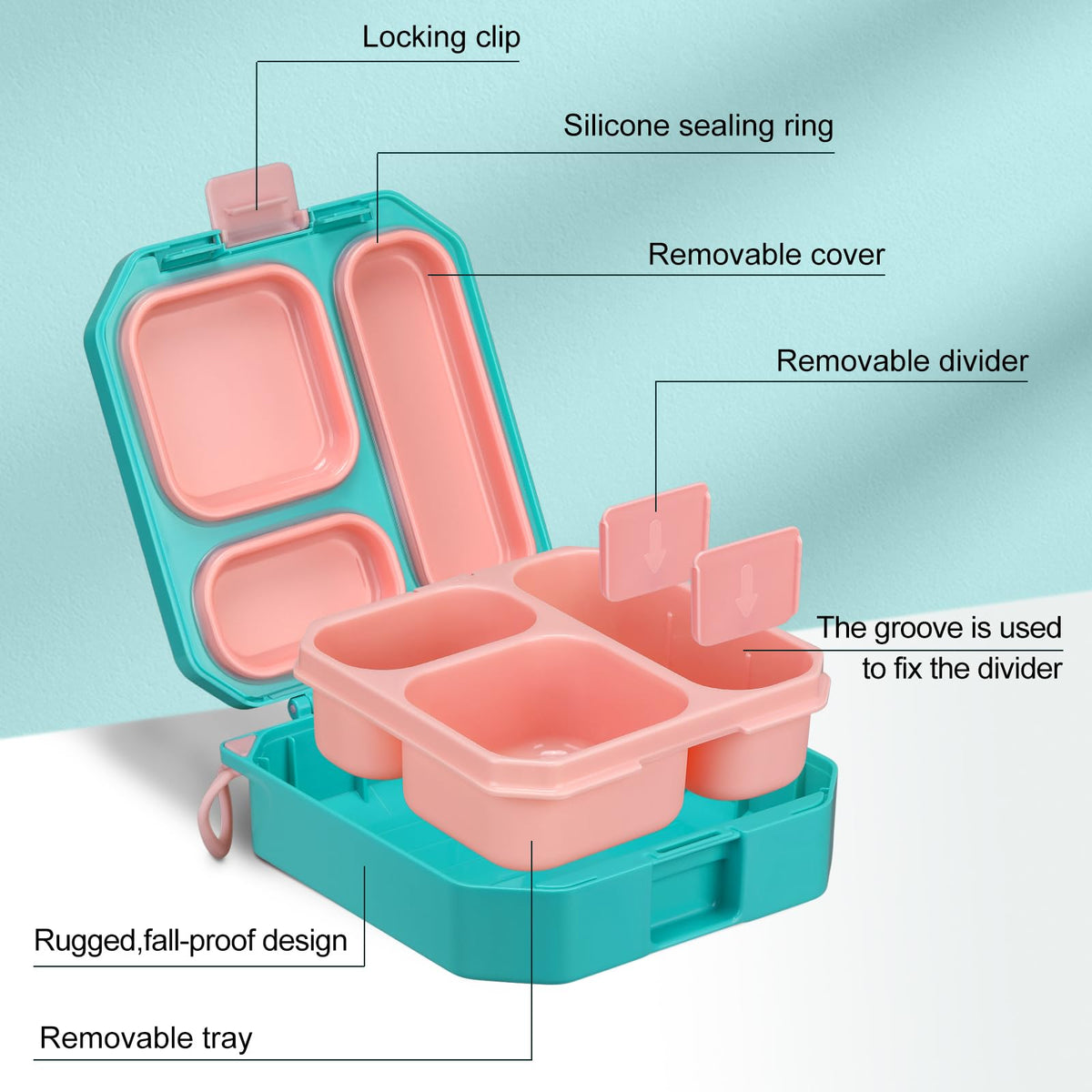 Bento Lunch Box for Kids with 12oz Soup Thermo Leak