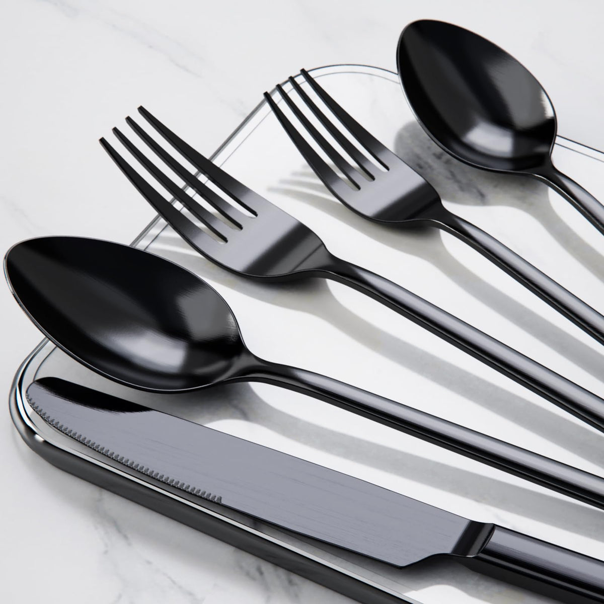 Black Silverware Set