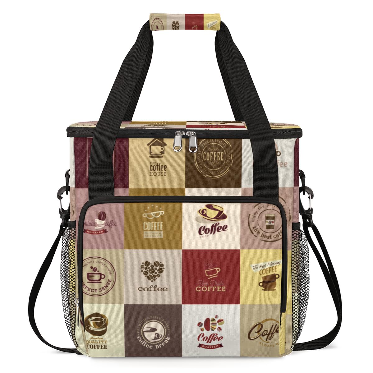 Set of Coffee Icons Maker Carring Bag Travel Carrying Storage Tote Compatible with Keurig K
