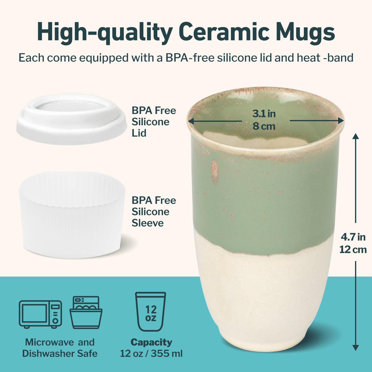 Travel Mug Ceramic To Go Coffee Mug With Lid