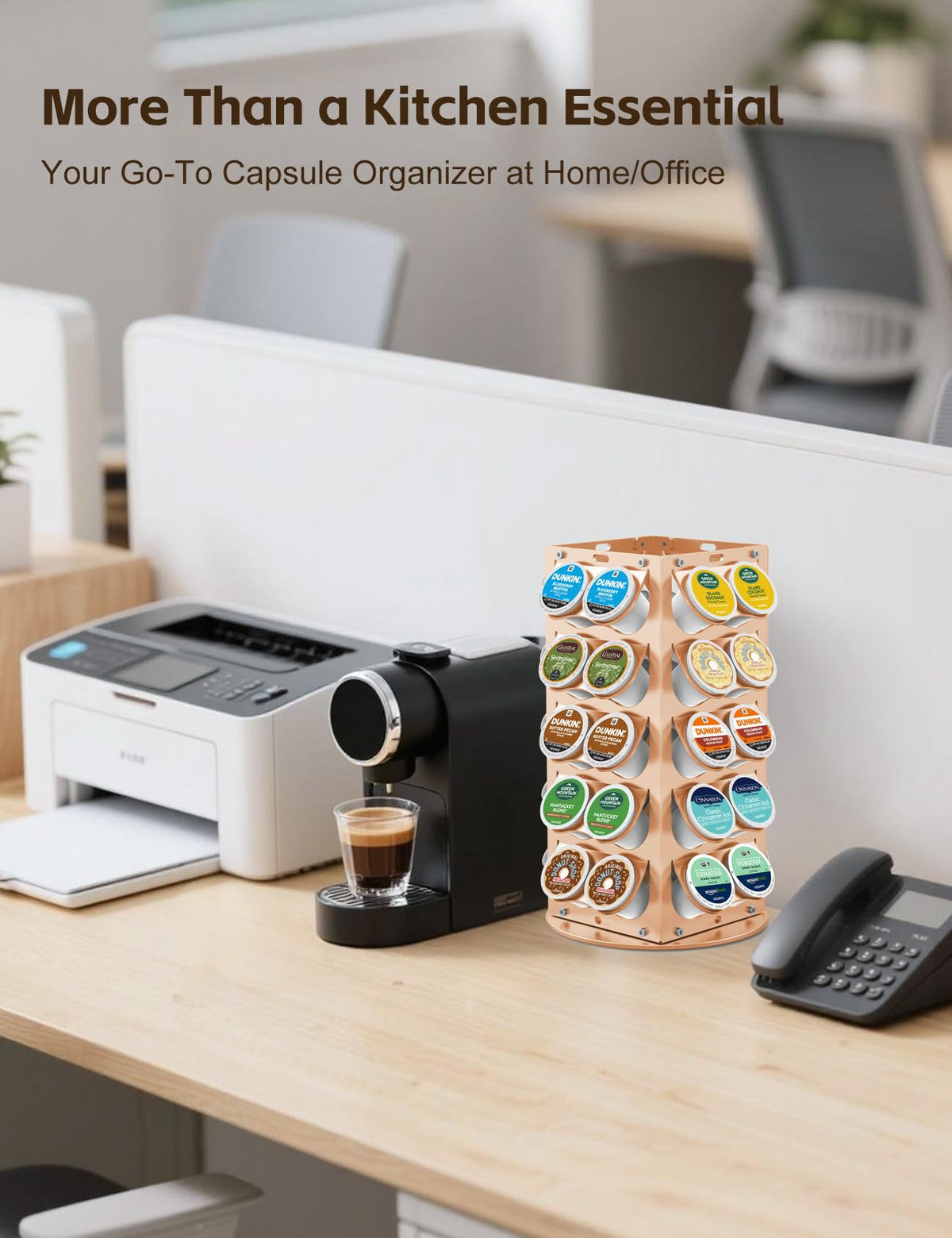 K Cup Holder 360° Rotating Aluminum 40 Pods