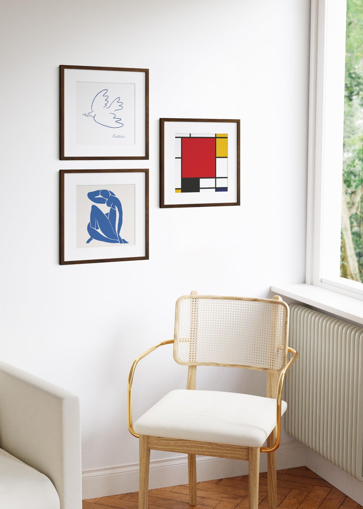Walnut Square Frames Set of 3 (3 Count)