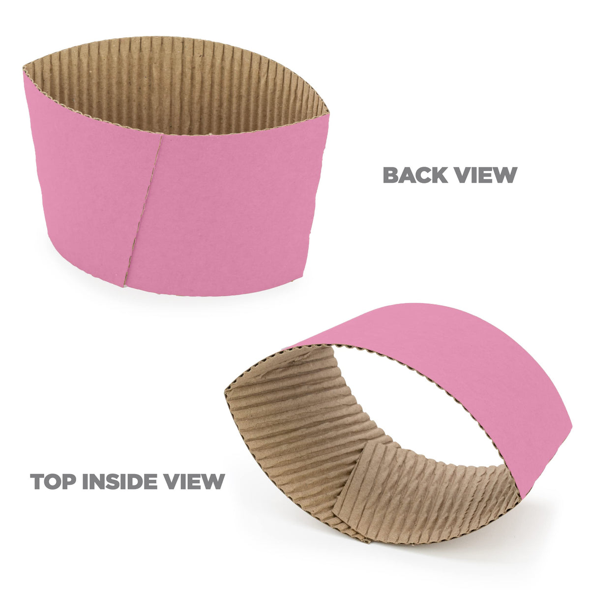 100 Pack] Pink Coffee Cup Sleeves Disposable for Hot Drinks (100 Count)