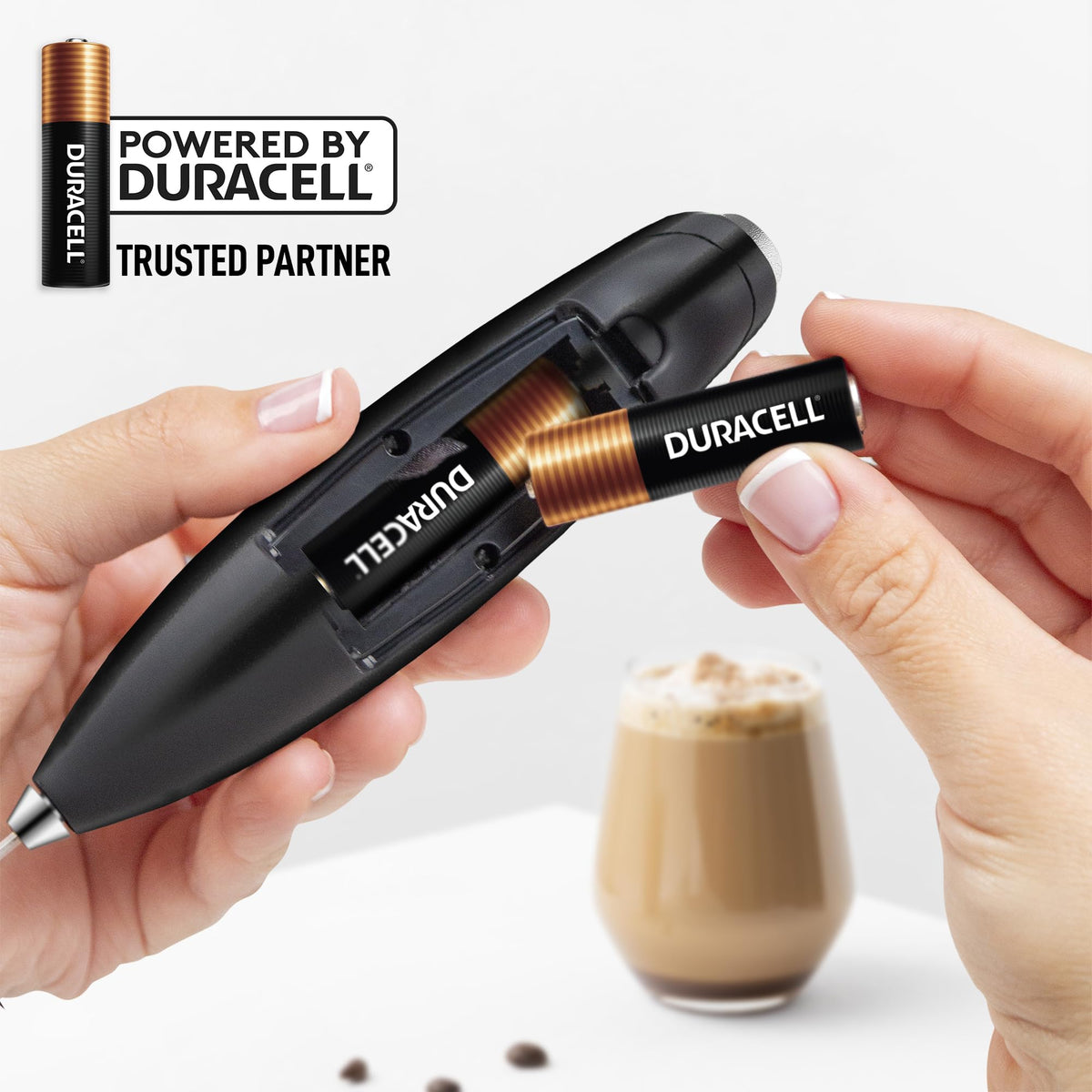 Powerful Milk Frother Wand With Duracell Batteries