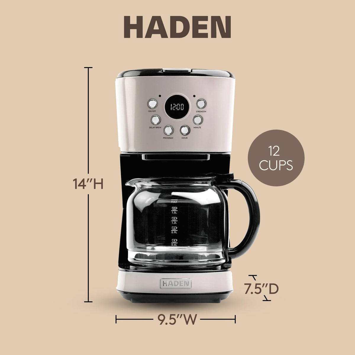 12 Cup Programmable Coffee Maker for Home or Office