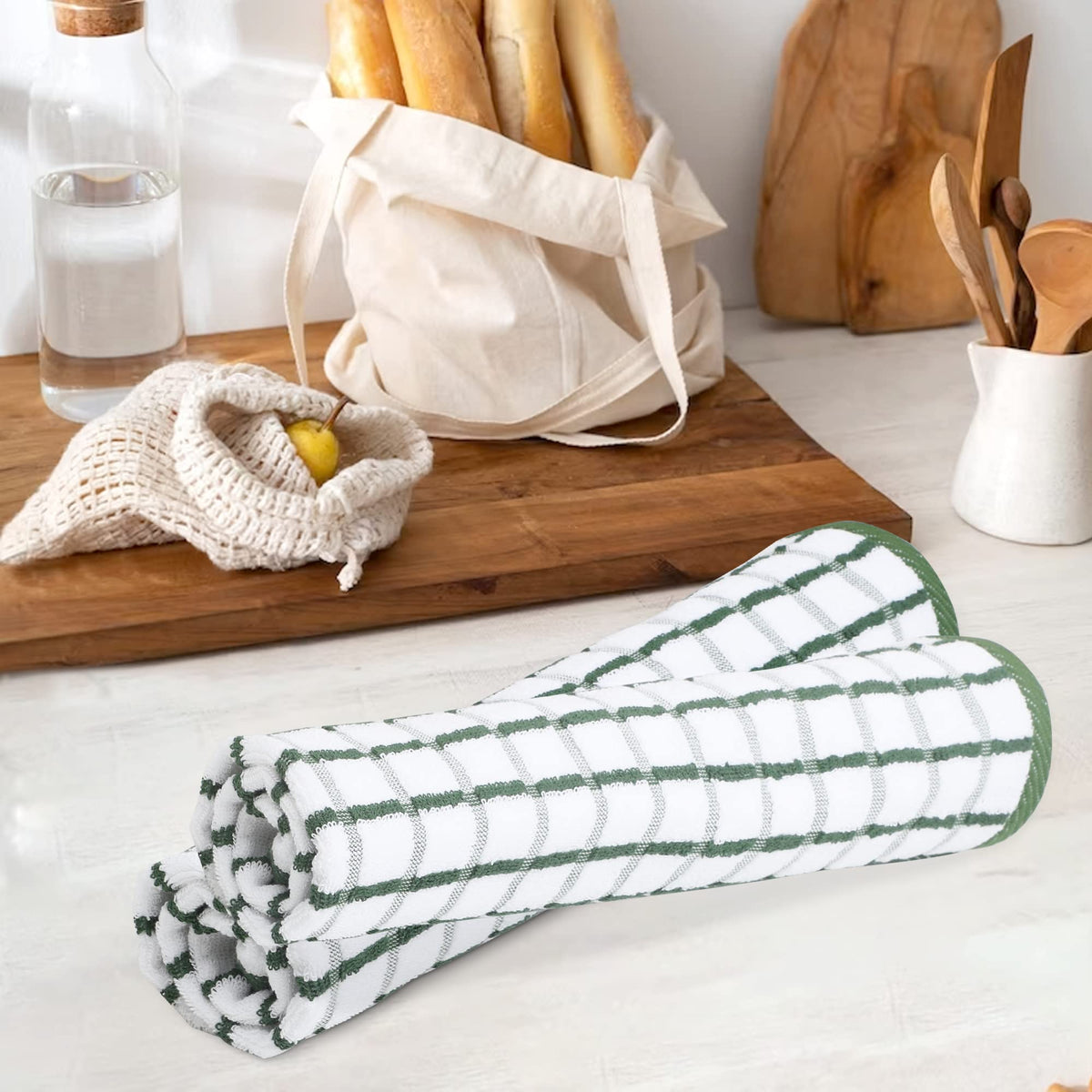 Kitchen Towels Cotton Dish Towels 20”x30” (3 Count)