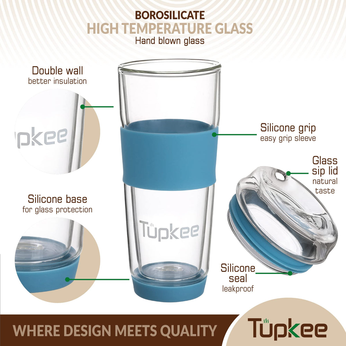 Double Wall All Glass Tumbler (2 Count)