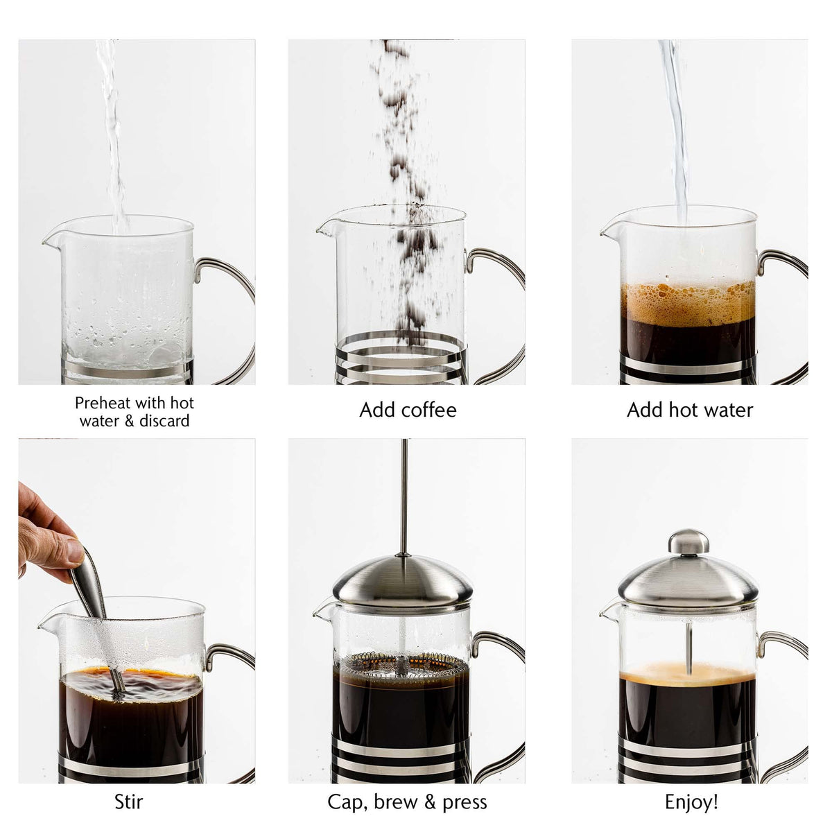 French Press Coffee Maker 12oz with 4 Filters System