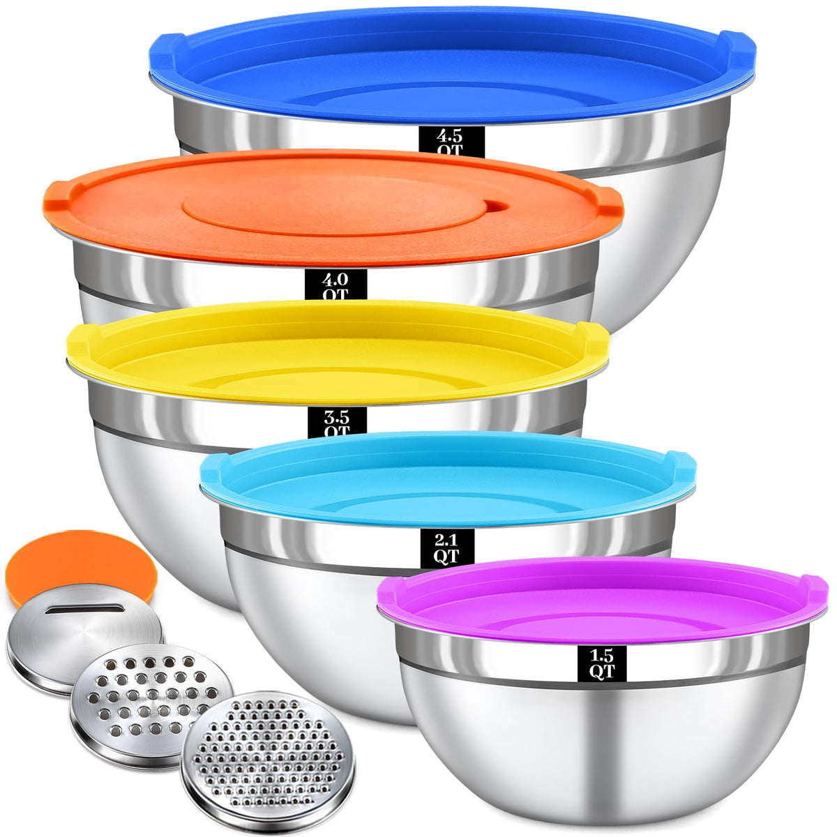8PCS Mixing Bowls with Lids Set (3 Count)