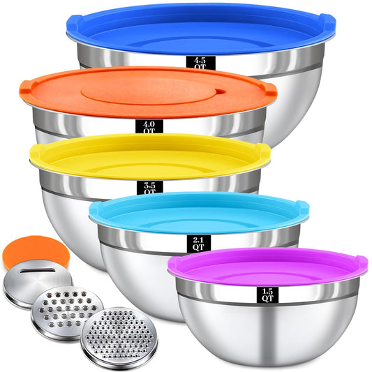 8PCS Mixing Bowls with Lids Set (3 Count)