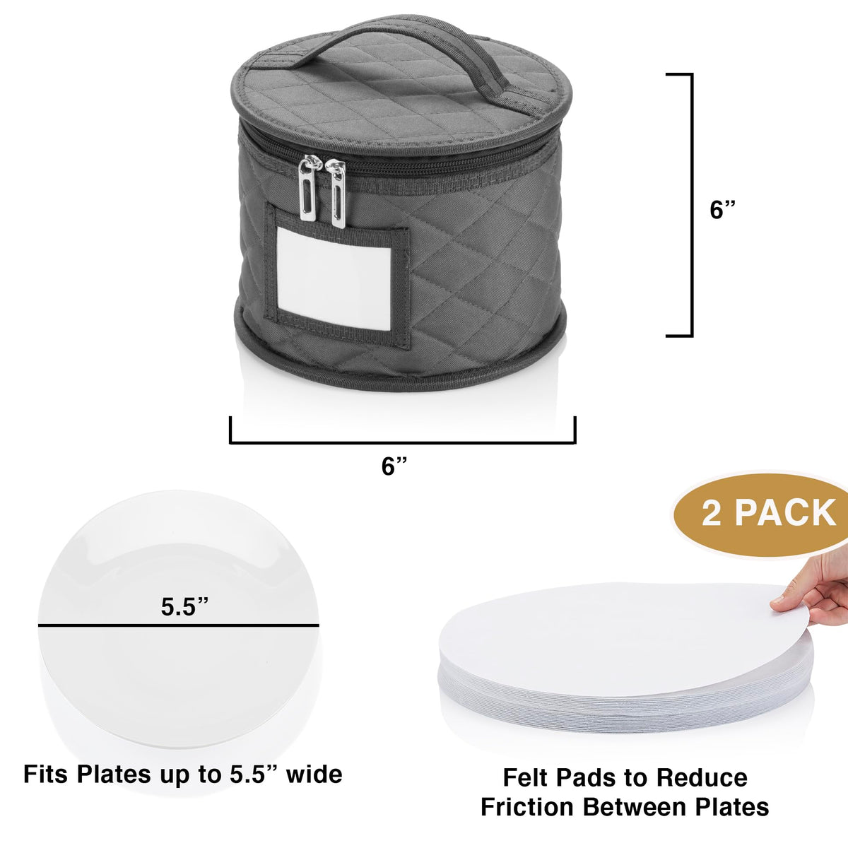 2 Pack 6" Small Plate Storage Case (2 Count)