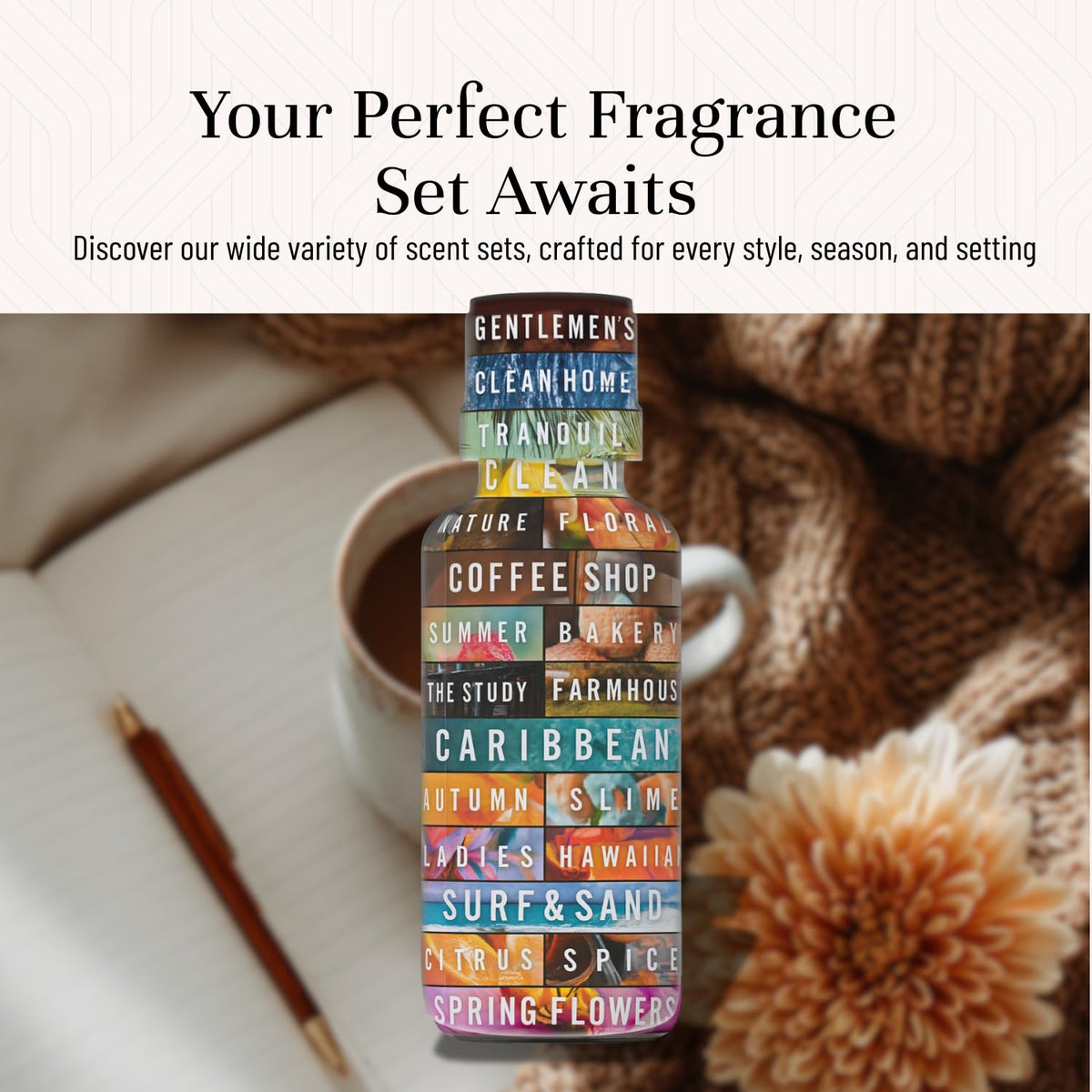 Fragrance Oils for Diffusers for Home Cozy Home Set Fragrance Scents for Candle Making (2.04 Fl Oz)