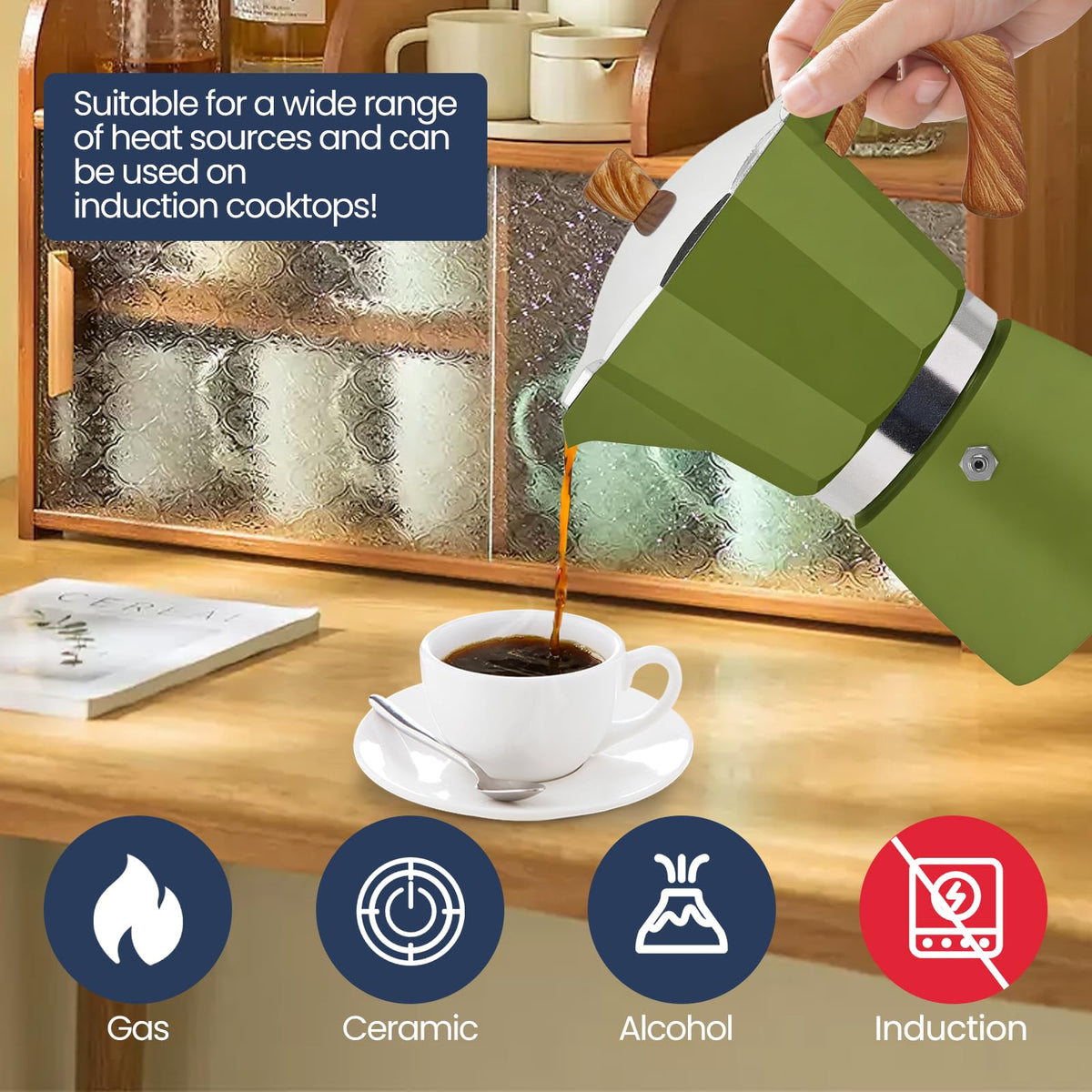 12 Cup Moka Pot Aluminum 600ml Italian Coffee Maker