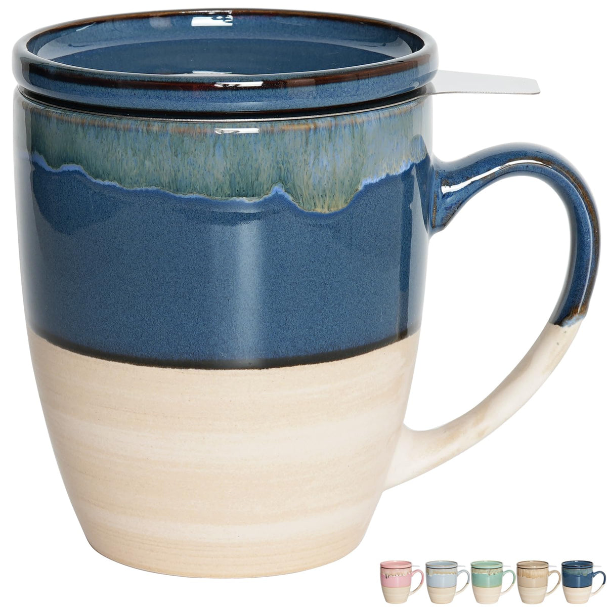 Ceramic Tea Cup with Infuser and Lid