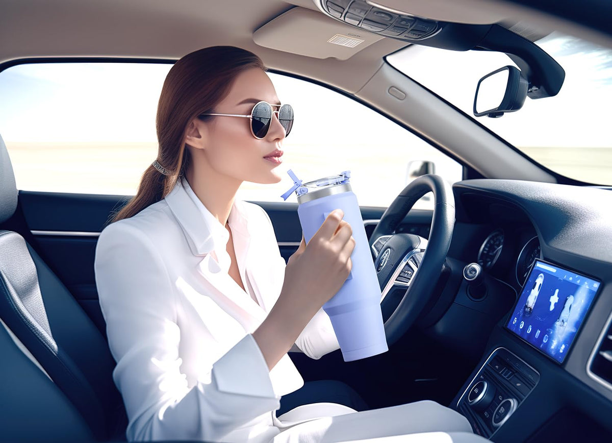 40 oz Tumbler with Handle and Straw