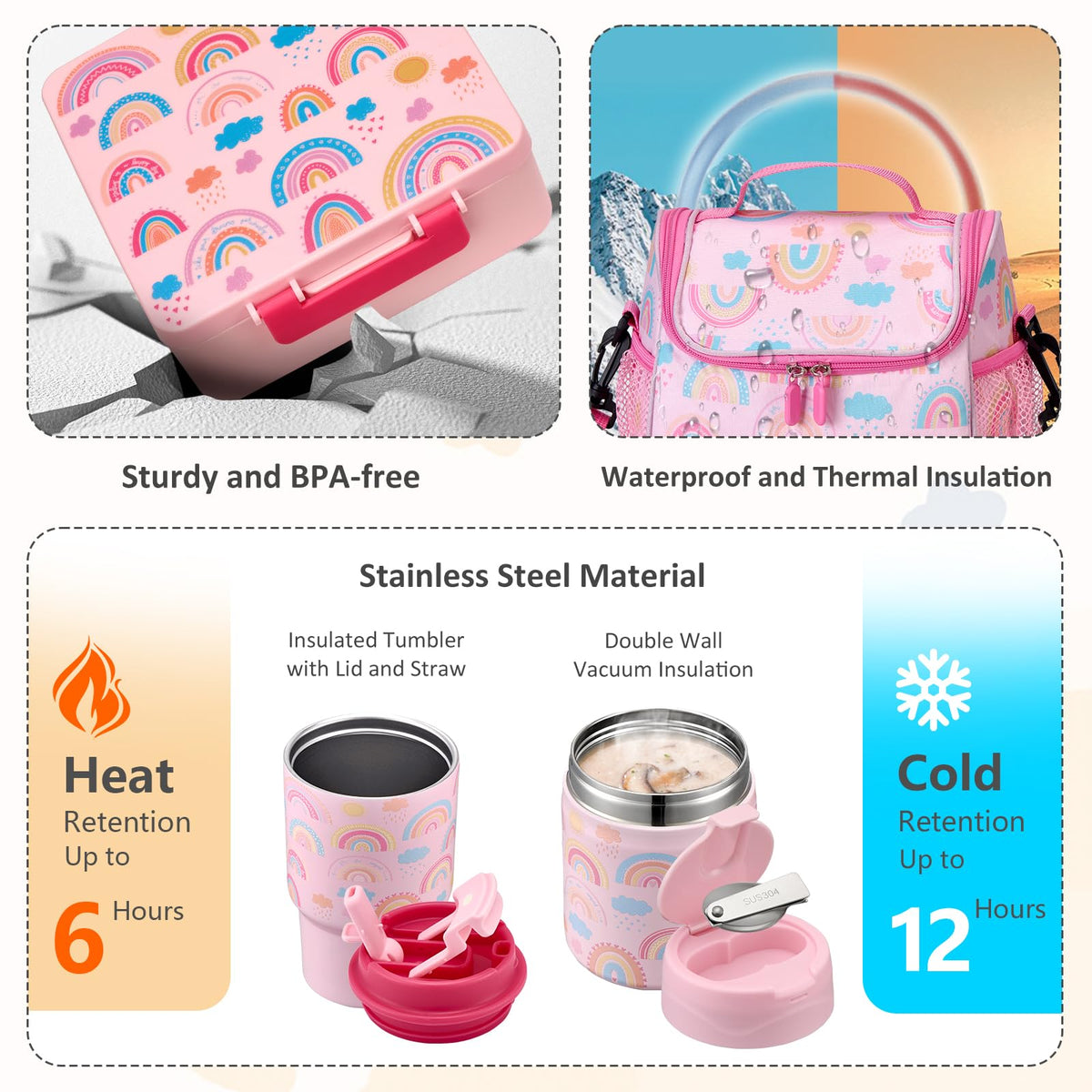 Lunch Box Set with Bento Box Container