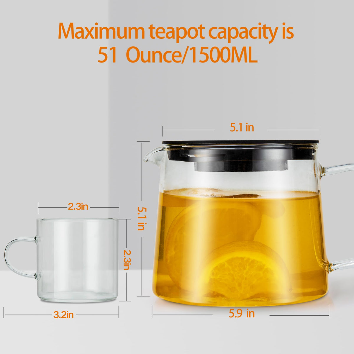 Glass Teapot 51oz