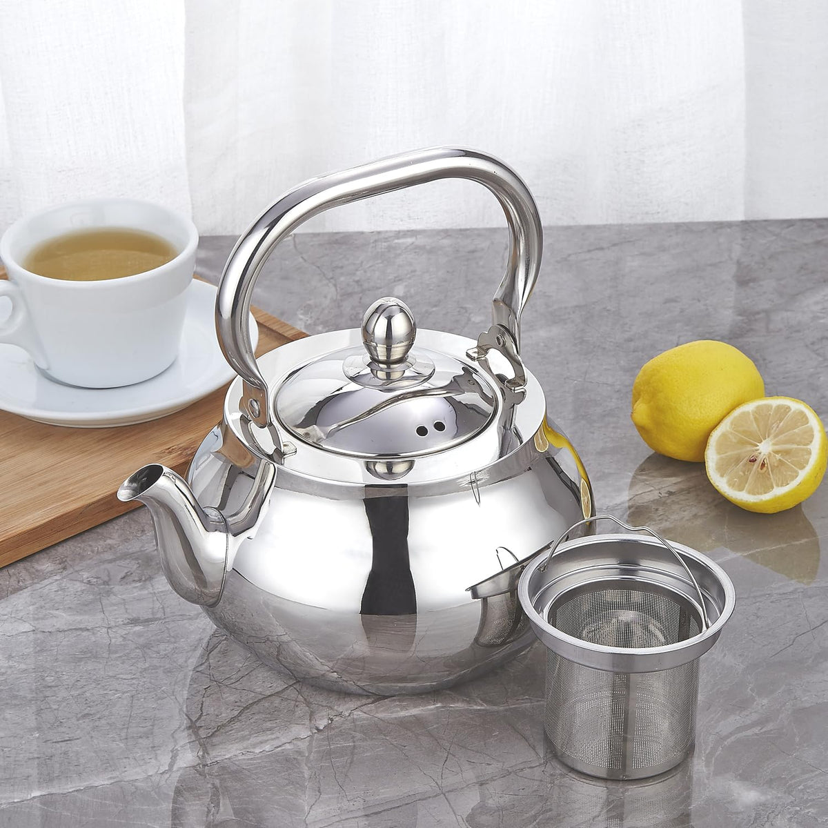 Stainless Steel Teapot With Removeable Infuser 71 oz